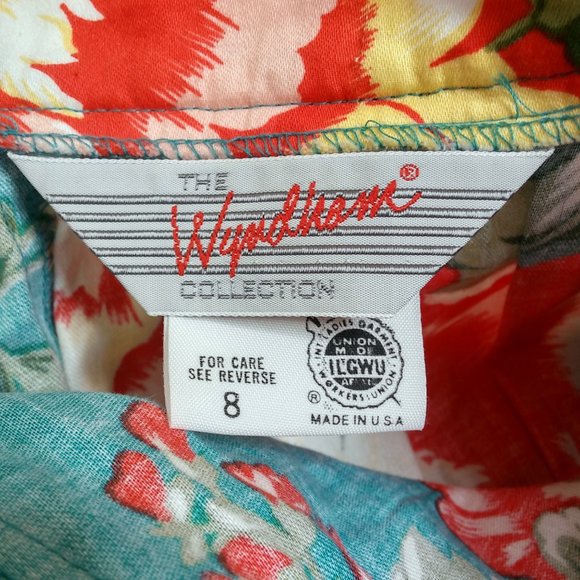 Vintage 70s Hawaii Floral Print Pleated Midi Skirt ILGWU Size 8 - Picture 6 of 7